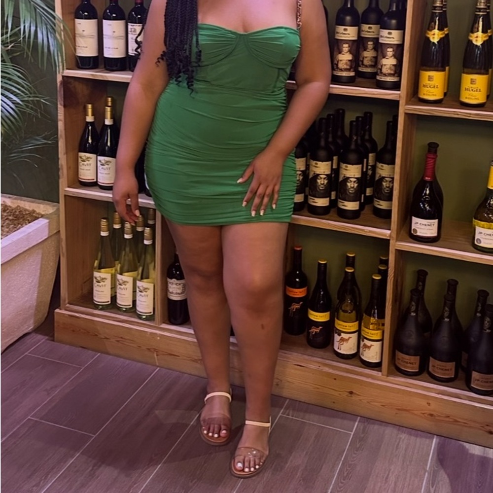 SHEIN Vibrant Green Mini Dress